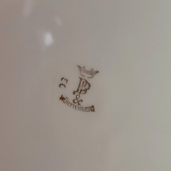 Vintage BP Wurttemberg Gold Rim Yellow Roses Decorative Porcelain Plate - Picture 8 of 11